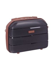 Cellini Spinn Beauty Case -black tan - Ys Travel Bags