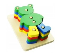 16-PIECE Teddy Bear Educational Wooden 3D Building Block Puzzle RE-2
