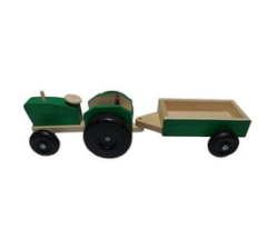 Toy Farming Tractor With Trailer Green