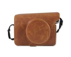 Dsstyles Retro Pu Leather Camera Case Bag For Fujifilm Instax Wide 300 Instant Camera With Free Shoulder Strap - Brown