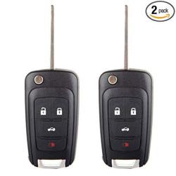 Cciyu Replacement Keyless Entry Remote Car Key Fob Clicker Transmitter Alarm 2 X 4 Buttons Replacement Fit For Chevy Camaro cruze equinox malibu OHT01060512