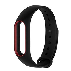 Coohole Silicon Wrist Strap Wristband Bracelet Fashion New Replacement For Xiaomi Mi Band 2 Black