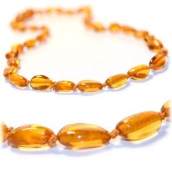 The Art Of Cure Baltic Amber Teething Necklace - Ftir Lab Tested Authentic Amber Honey Bean