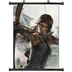 Wall Scroll Poster With Tomb Raider Definitive Edition Crystal Dynamics Lara Croft Home Decor Wall Posters Fabric Painting 23.6 X 35.4 Inch