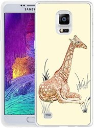 Note 4 Case Giraffe Hungo Samsung Galaxy Note 4 Cover Soft Tpu Silicone Protective Beautiful Yellow Giraffe Animal Print