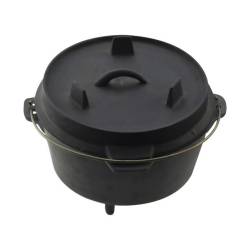 Totai Cast Iron Dutch Pot With Legs 960 Black 9.6L