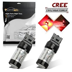 Partsam 2PCS 7443 7505 6-CREE-XB-D Red 30W High Power Projector LED Tail Light Bulbs Brake Lamps For Honda Accord civic