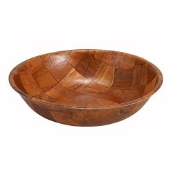 Winco WWB-18 18-INCH Woven Wood Round Salad Bowl Salad Snacks Serving Dish Wooden Bowl