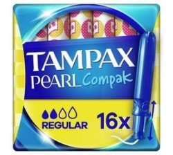 Tampax Pearl Compak Regular Applicator Tampons 16 Pack