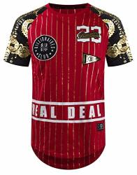 Almas Apparel Hipster Hip Hop Embroidery Hustle Savage Longline Jersey XL RED-8077