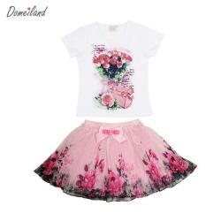 Domei Land Girls Floral Clothing Set - White 5