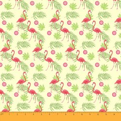 Soimoi 42" Wide Viscose Chiffon Flamingo Bird Print Fabric By 1 Yard 55 Gsm-lime GREEN|CH-MIN-BRD3D