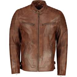 Men's Billy-j Leather Jacket Waxed Brown - - 2XL