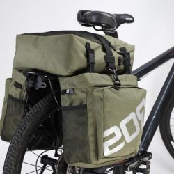 Roswheel 37l Water Resistant 3 In 1 Bicycle Rear Green Pannier Bag