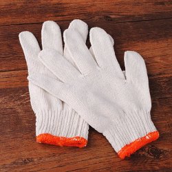 White Knitted Cotton Gardening Glove Work Protection Gloves