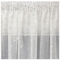 Matoc Readymade Curtain -foiled Silver Leaf -taped -285CM W X 230CM H