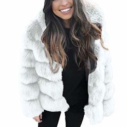 Women Fluffy Coat Popular Fleece Warm Outwear Long Sleeve Hooded Cardigan Oversize Luxury Faux Fur Jacket