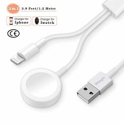 Watch Charger 2 In 1 Magnetic Apple Iwatch Charger 3.9FT 1.2M Phone Charger Cable Compatible With For Apple Watch Series 4 3 2 1& IPHONE11 XR XS XS MAX X 8 8PLUS 7 7PLUS 6 6PLUS IPAD4 IPADAIR MINI