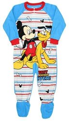 AME Sleepwear Disney Mickey Mouse Pluto Footed Pajama Blanket Sleeper Little Boys 3T