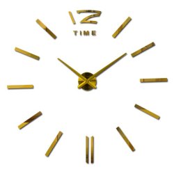 Modern DIY Large 3D Wall Clock Home Decor in Gold
