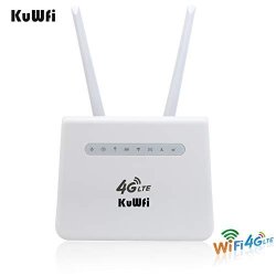 Kuwfi 4G LTE Wireless Router Cpe With Sim Card Lan Port 300MBPS Mobile Wifi Hotspots Work With 32 Wifi Users Not For Usa