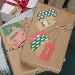 Ginger Ray Christmas Patterns - Luggage Tags Pack Of 10