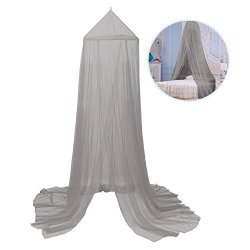 Mosquito Net Canopy 2 Layer Polyester Grenadine Dome Princess Bed Tents Dreamy Childrens Room Decorate For Baby Kids Reading Play Indoor Games House Grey