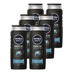 Nivea Men Rock Salts Shower Gel Body Wash - 6 X 500ML
