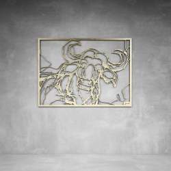 Nyati Wall Art - 1000 X 750 X 20 Matt Gold Indoor With Leds