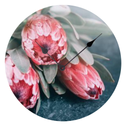Protea Flowers - Ceramic Wall Clock