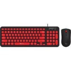Jellybean U2000 Keyboard And Mouse - Black red