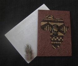 The Velvet Attic - Handmade African Brown Window Card With White Envelope