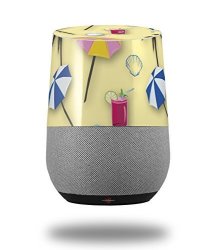 Decal Style Skin Wrap For Google Home Original - Beach Party Umbrellas Yellow Sunshine Google Home Not Included By Wraptorskinz