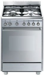 Smeg 60CM "concert" Cooker With Gas Hob And Multifunction Thermoventilated Oven Stainless Stee