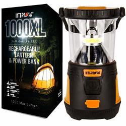 Internova Rechargeable Camping Lantern Power Bank - Massive Brightness Adjustable 360 LED Arc Lighting - Emergency - Backpacking - Construction - Hiking - Auto