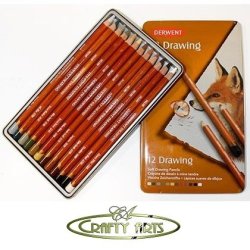 Derwent Drawing Pencils 12pc Set In Tin