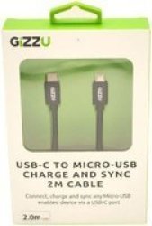 GIZZU Usb-c To Micro-usb Charge And Sync Cable 2M Black