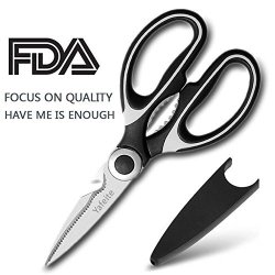 Kitchen Shears Catnee Multifunctional Heavy Duty Kitchen Scissors - Ultra Sharp Stainless Steel Shears For Chicken Poultry Fish Vegetables And Bbq