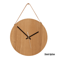 Magna Wall Clock In Oak - 300MM Dia Clear Varnish Bold White Second Hand