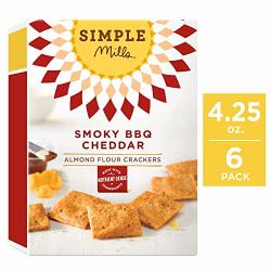 Simple Mills Almond Flour Crackers Smoky Bbq Cheddar 4.25 Ounce Pack Of 6