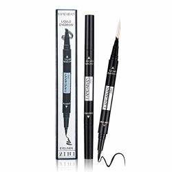 Vtrem 2 In 1 Microblade Eyebrow Pen + Eyeliner Latest Fork-tips Tattoo Eye Brow Pencil With Black Liquid Eyeliner Double-headed Waterproof Stay All Day