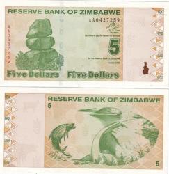 Zimbabwe $5 Dollar Uncirculated