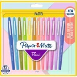 Flair Pastel Felt Tip Pens - Medium 0.7MM Set Of 12