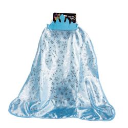 Kids Toys - Cape With Crown - Princess - Blue - 2 Piece - 8 Pack