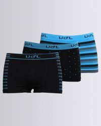 Undeez Online 3 Pack Seamless Boxers Turquoise & Black