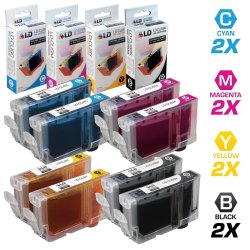 LD Products Ld Compatible Ink Cartridge Replacement For Canon CLI8 2 Black 2 Cyan 2 Magenta 2 Yellow 8-PACK