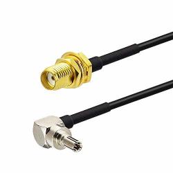 Eightwood 2PCS CRC9 Male To Sma Female Bulkhead Antenna Adapter Cable 6 Inch For 4G Router Huawei USB Modem