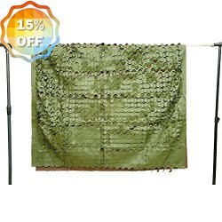 Auscamotek 210D Woodland Camo Netting Camouflage Netting For Hunting Blinds Camping Shooting Party Decoration Pure Green 5FT 13FT Appro. 1.5M 4M
