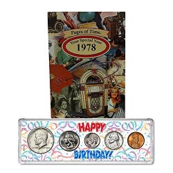 1978 Year Coin Set And Greeting Card : 40TH Birthday - Happy Birthday