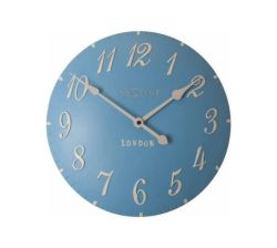 34CM London Arabic Polyresin Round Wall Clock - Blue